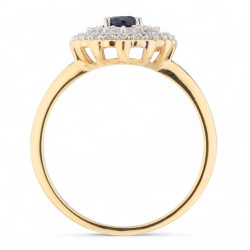 Kenza Blue Sapphire Ring – 18K Gold and Natural Diamonds