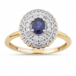 Anillo Zafiro Azul Kenza – Oro de 18K y Diamantes Naturales