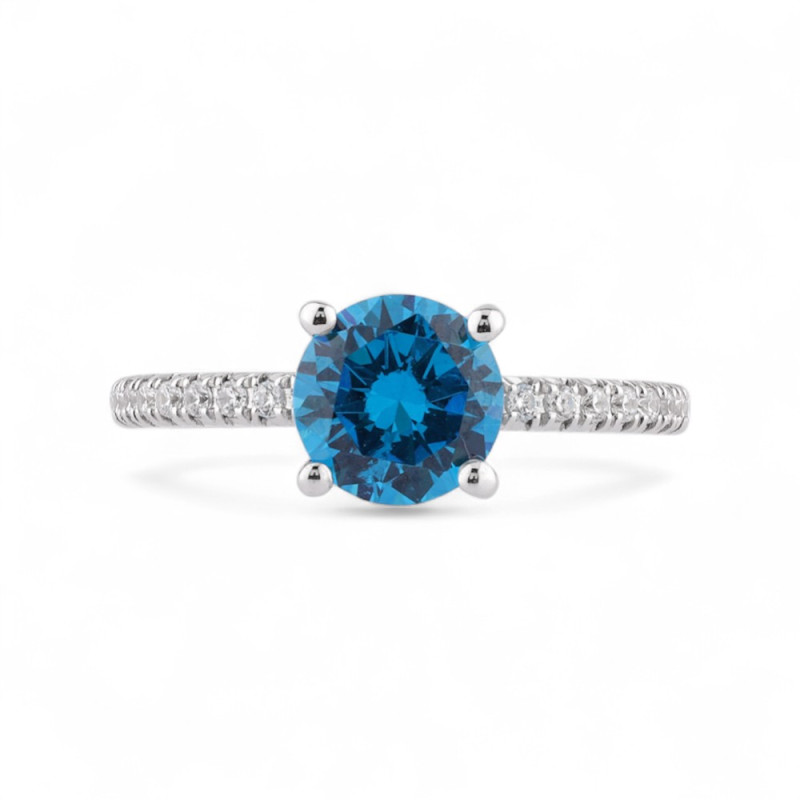 Bague Topaze et Diamants Naturels Maya en Or 18K