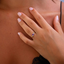 Anillo Amatista Marilou – Oro de 18K y Diamantes Naturales