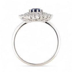 Anillo Zafiro Azul Maud – Oro de 18K y Diamantes Naturales