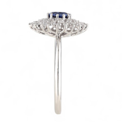 Anillo Zafiro Azul Maud – Oro de 18K y Diamantes Naturales