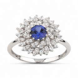 Anillo Zafiro Azul Maud – Oro de 18K y Diamantes Naturales