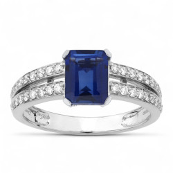 Marthe Blue Sapphire Ring – 18K Gold and Natural Diamonds