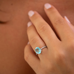 Anillo Aguamarina Maïa – Oro de 18K y Diamantes Naturales