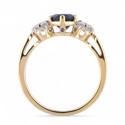 Anillo Zafiro Azul Marta – Oro de 18K y Diamantes Naturales