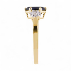 Anillo Zafiro Azul Marta – Oro de 18K y Diamantes Naturales