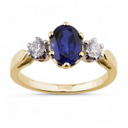 Anillo Zafiro Azul Marta – Oro de 18K y Diamantes Naturales