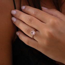 Roze saffier ring Valeria – 18K goud en diamanten l Celinni