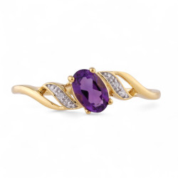 Marilou Amethyst Ring – 18K Gold and Natural Diamonds