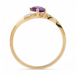 Anillo Amatista Marilou – Oro de 18K y Diamantes Naturales