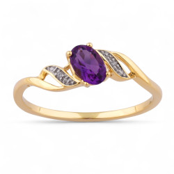 Marilou Amethyst Ring – 18K Gold and Natural Diamonds