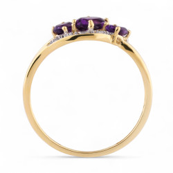 Anillo Amatista Marie – Oro de 18K y Diamantes Naturales