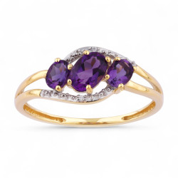 Anillo Amatista Marie – Oro de 18K y Diamantes Naturales