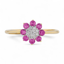 Anillo Zafiro Rosa Mariana – Oro de 18K y Diamantes Naturales