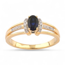 Margaux Blue Sapphire Ring – 18K Gold and Natural Diamonds