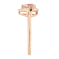 Manon Heart Morganite Ring – 18K Gold & Natural Diamonds