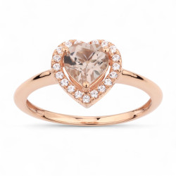 Manon Heart Morganite Ring – 18K Gold & Natural Diamonds