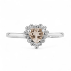 Anillo Magalie de Morganita – Oro de 18K y Diamantes Naturales