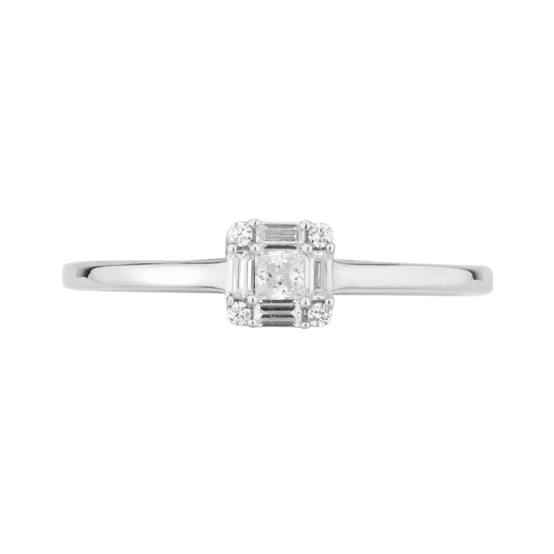 Princess Diamond Celine Ring – 18K Gold and Natural Diamonds