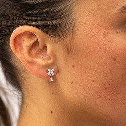 Paloma hangoorbellen met diamanten in 18K goud | Celinni