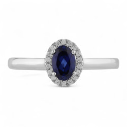 Maëva Blue Sapphire Ring – 18K Gold and Natural Diamonds