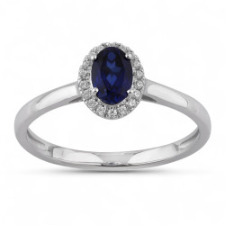 Maëva Blue Sapphire Ring – 18K Gold and Natural Diamonds