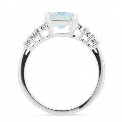 Anillo Aguamarina Madeleine – Oro de 18K y Diamantes Naturales
