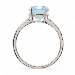 Anillo Aguamarina Maïa – Oro de 18K y Diamantes Naturales