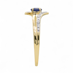 Anillo Zafiro Azul Maëlle – Oro de 18K y Diamantes Naturales
