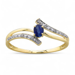 Anillo Zafiro Azul Maëlle – Oro de 18K y Diamantes Naturales