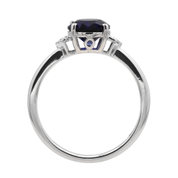 Anillo Zafiro Azul Luna – Oro de 18K y Diamantes Naturales