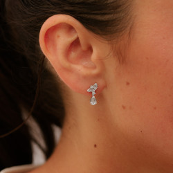Ophélie Diamond Drop Earrings in 18K Gold | Celinni