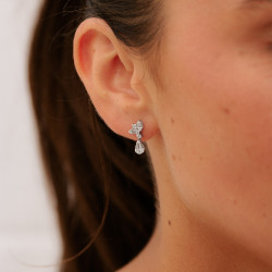 Boucles d’Oreilles Pendantes Éclosion Ophélie Diamants | Celinni