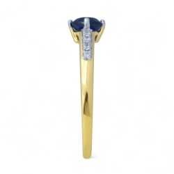 Anillo Zafiro Azul Lise – Oro de 18K y Diamantes Naturales