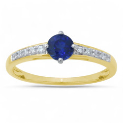 Lise Blue Sapphire Ring – 18K Gold and Natural Diamonds