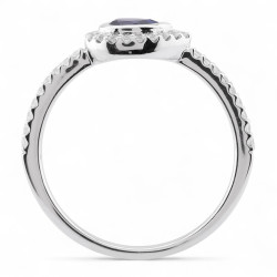 Anillo Zafiro Azul Lilou Pera – Oro de 18K y Diamantes