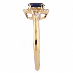 Anillo Zafiro Azul Liliane – Oro de 18K y Diamantes Naturales