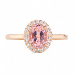 Anillo zafiro rosa Valeria – Oro 18K y diamantes naturales