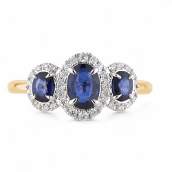 Lila Blue Sapphire Ring – 18K Gold and Natural Diamonds
