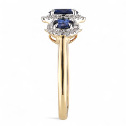 Lila Blue Sapphire Ring – 18K Gold and Natural Diamonds