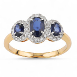 Lila Blue Sapphire Ring – 18K Gold and Natural Diamonds