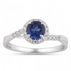 Leslie Blue Sapphire Ring – 18K Gold and Natural Diamonds