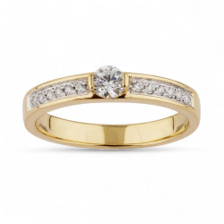 Cecile Ring – Solitaire 18K Goud en Natuurlijke Diamanten