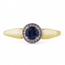 Maëlys Blue Sapphire Ring – 18K Gold and Natural Diamonds
