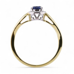 Maëlys Blue Sapphire Ring – 18K Gold and Natural Diamonds