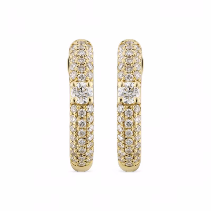 Myla Diamond Hoop Earrings in 18K Gold | Celinni