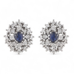 Pendientes Jessica de zafiro azul – Oro de 18K y diamantes