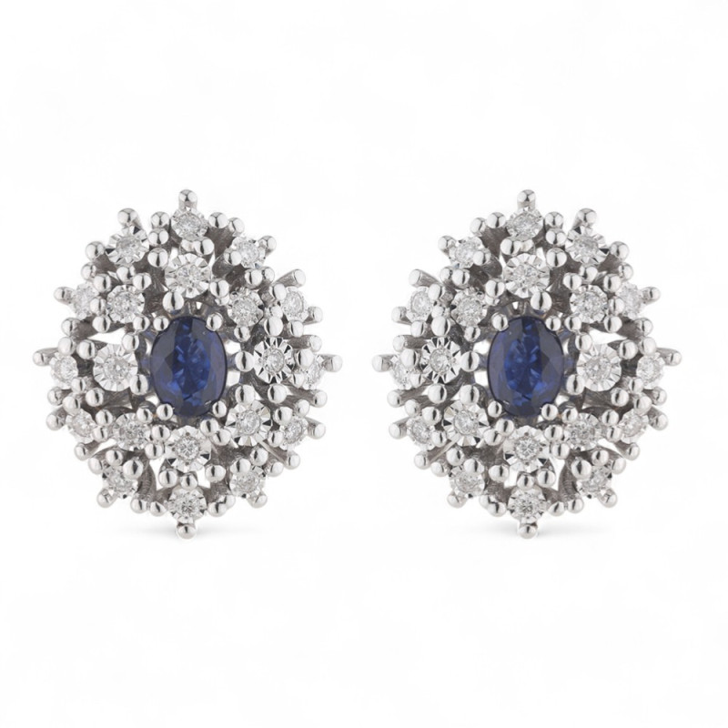 Pendientes Jessica de zafiro azul – Oro de 18K y diamantes