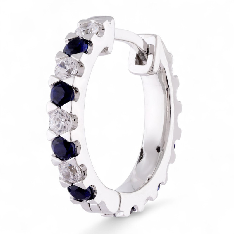 Blaue Saphir-Ohrringe Jennifer aus 18K Gold & Diamanten